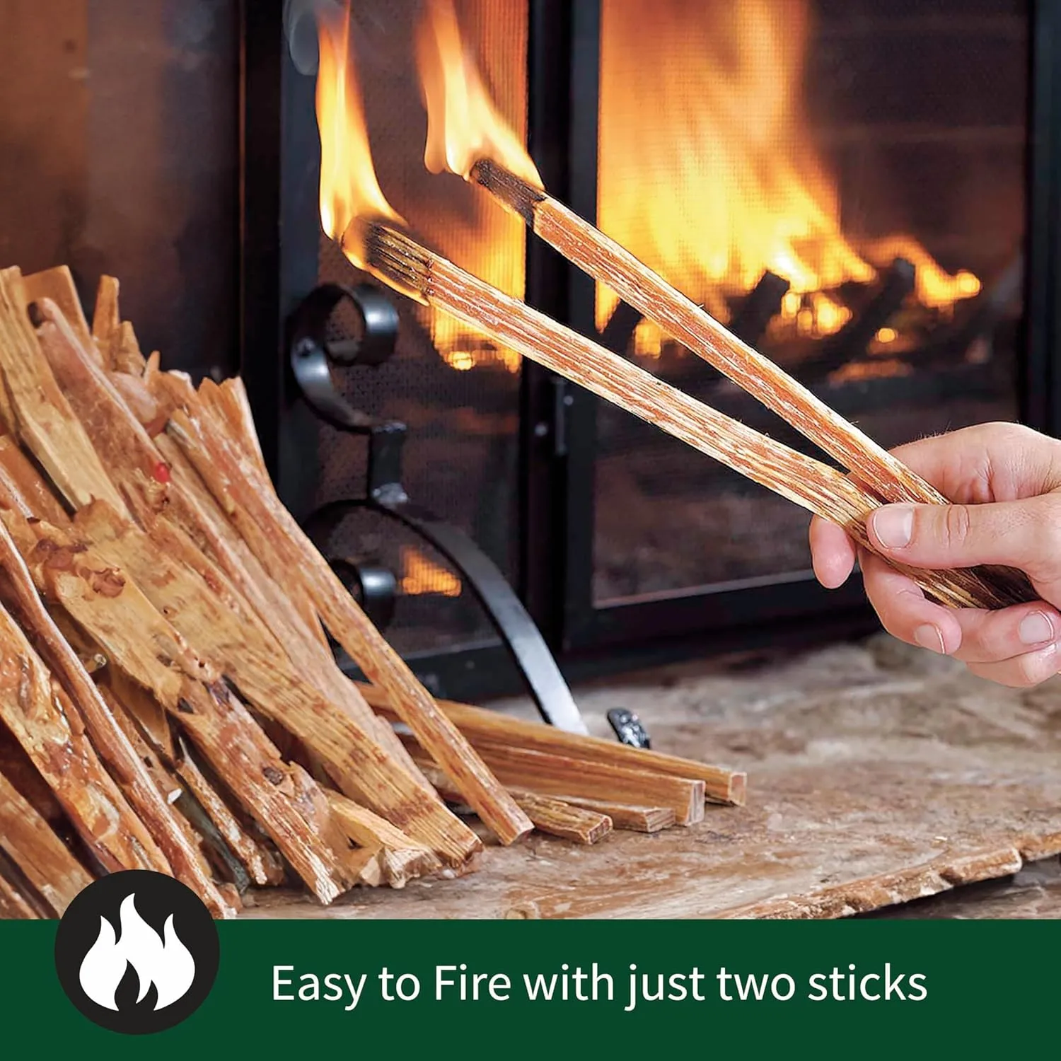 Plow & Hearth 11 LBS Fatwood Fire Starter Sticks, Organic Kindling Sticks for Wood Stoves Fireplaces Campfires Fire Pits, Non Toxic Natural Fire Sarters
