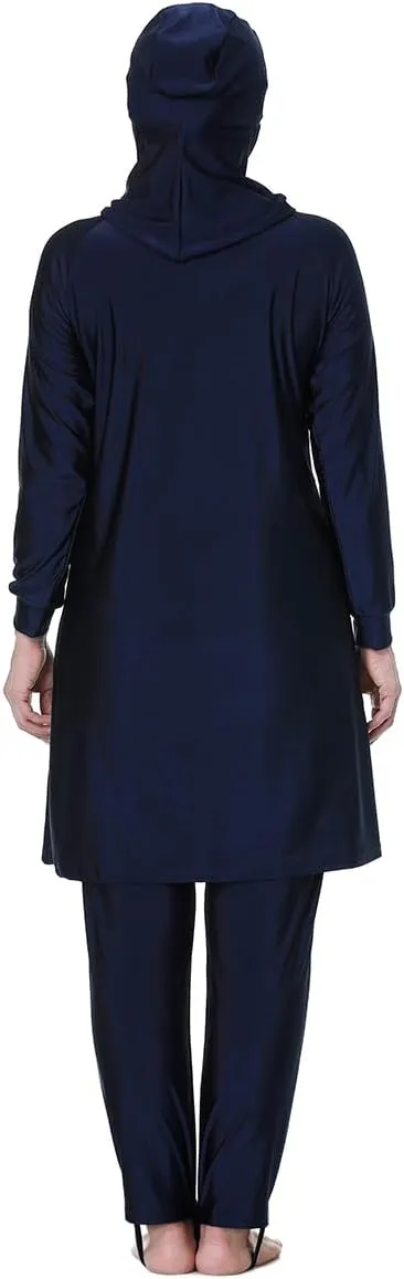 Plus Size Muslim Swimsuits for Women Rash Guard Swimwear Top Pants with Hijab/Cap