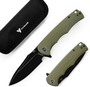 Pocket Knife Hunting knives knives for men D2 Steel Blade G10 Handle EDC Knife with Pocket Sharp Camping Survival Hiking Knives Army Green