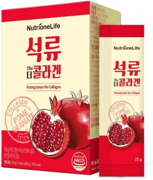 Pomegranate The Collagen Jelly, Korean Woman Antioxidant 1000mg Low Molecular Fish Collagen Jelly, 18579mg Pure Pomegranate Extract, Contain Hyaluronic Acid, Elastin