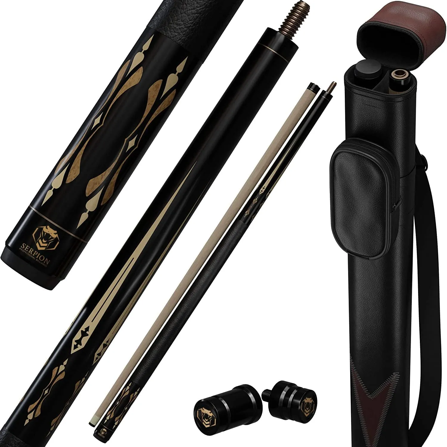 Pool Cue Stick 100% Canadian Maple Wood. Professional Billiard Pool Cue Stick with Hard Case and Joint Protectors