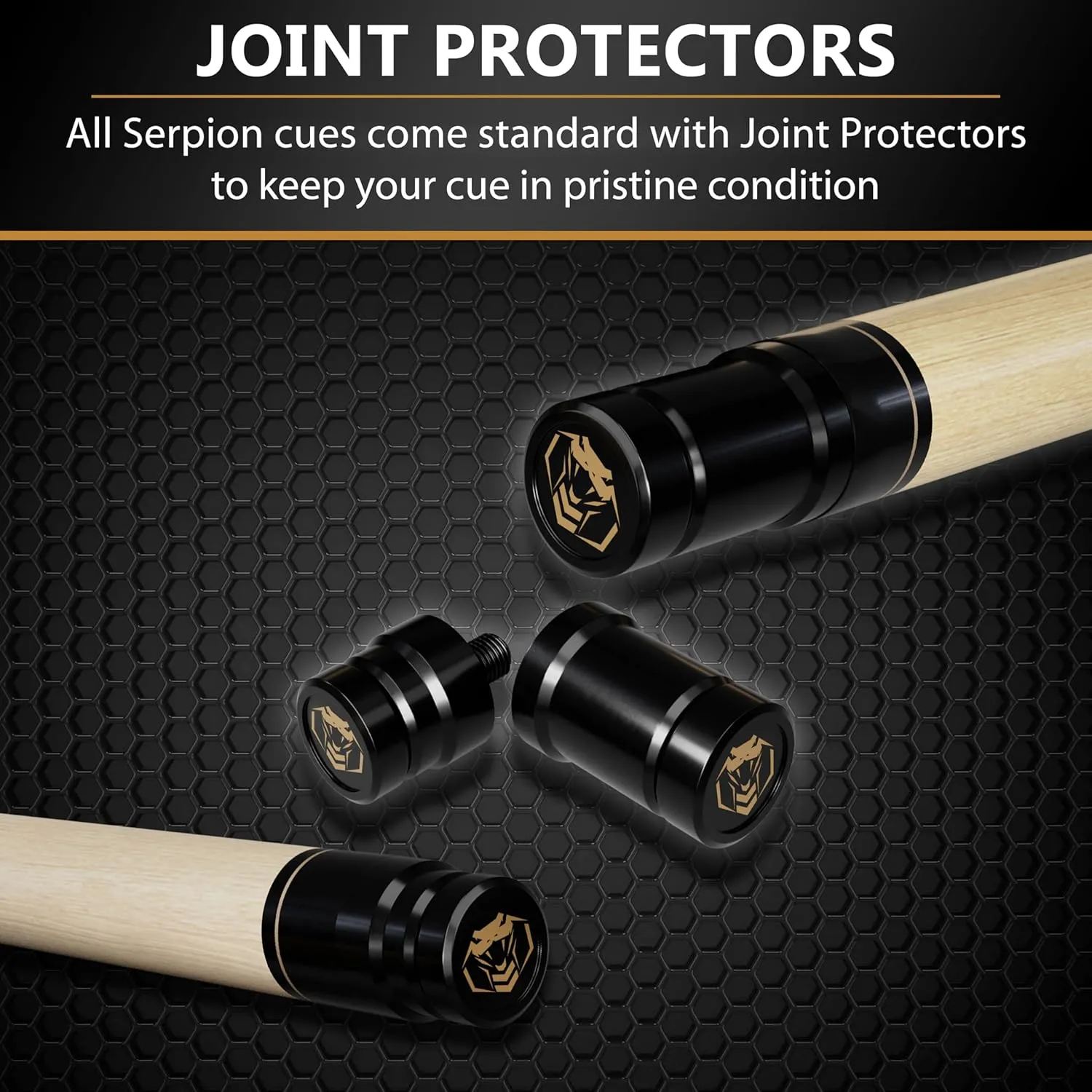 Pool Cue Stick 100% Canadian Maple Wood. Professional Billiard Pool Cue Stick with Hard Case and Joint Protectors