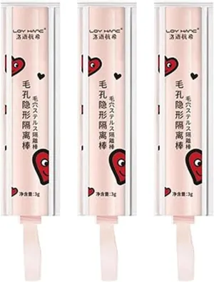 Pore Invisible Isolation Stick, Concealer, Oil Control Makeup Cream, Brightening Skin Tone, Gentle and Non-Irritating Isolation Cream, Moisturizing Facial Foundation Makeup Cream (3pcs)