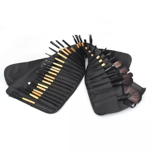 Portable 32 Piece Makeup Brush Set Travel Friendly Compact Storage No Shedding Bristles Ideal for Business Trips Outdoor Touch Ups Complete Makeup Application Tools