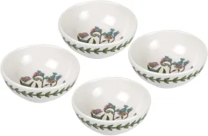 Portmeirion Botanic Garden 3.75" Small Low Bowl (Set of 4), Forget-Me-Not Motif - Fine Porcelain, Chip-Resistant - Dishwasher, Microwave, Freezer, Oven Safe - Made in England