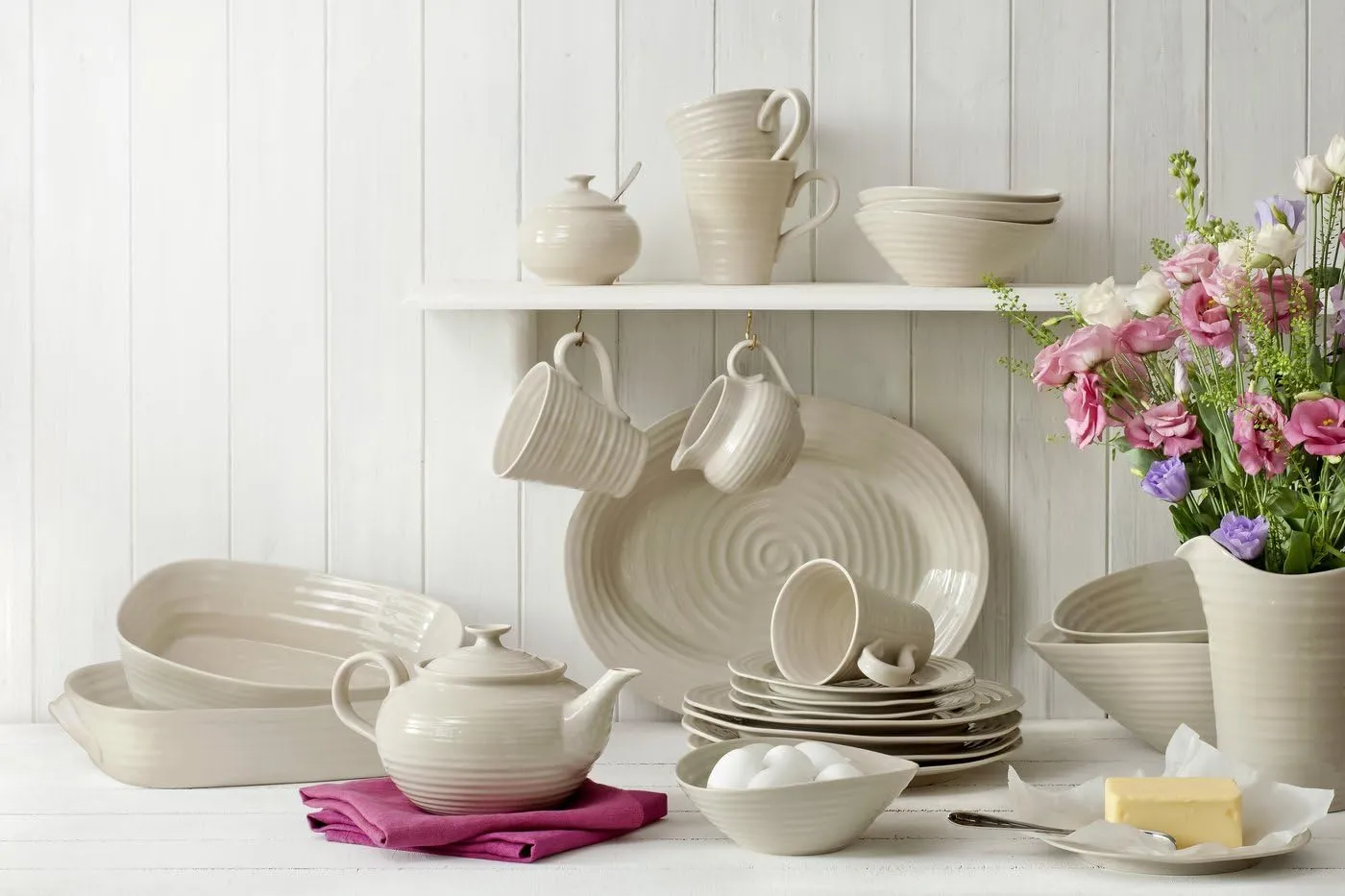 Portmeirion Sophie Conran Pebble Dinner Plate, Set of 4