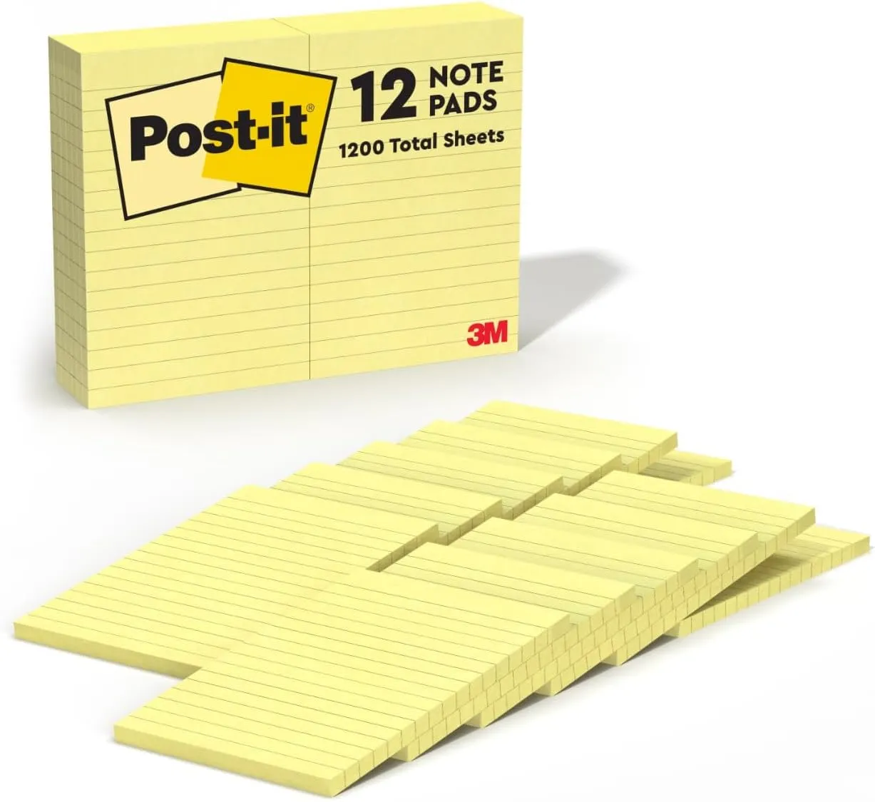 Post-it Notes 4 in x 6 in, 12 Pads, America's #1 Favorite Sticky Notes, Canary Yellow, Clean Removal, Recyclable (660)