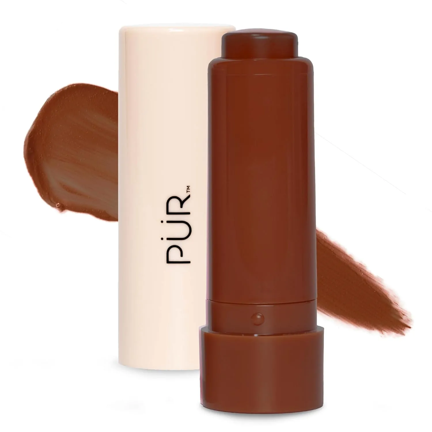 PÜR Silky Tint Creamy Multitasking Bronzer Stick with Peptides, Cocoa Babe - Bronzing Stick with Natural, Healthy-Looking Glow & Ultra-Creamy Finish - Professional Makeup