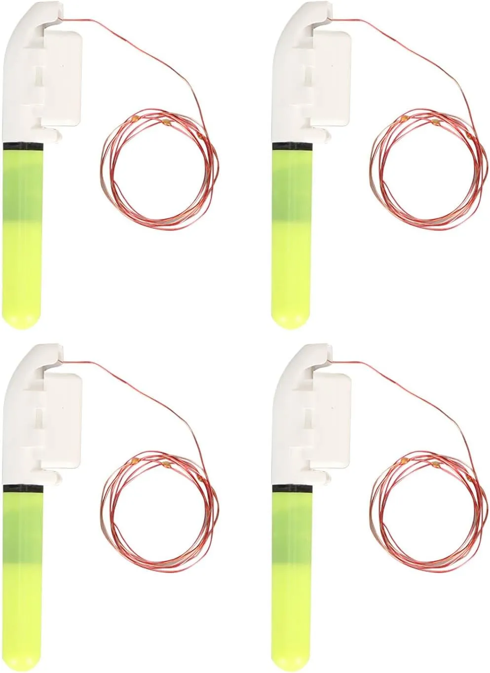 Prime Material LED Fishing Glow Sticks Night Fishing Bite Alarm Set of 4 Snap Design for ABS Copper Material (3 Lights)