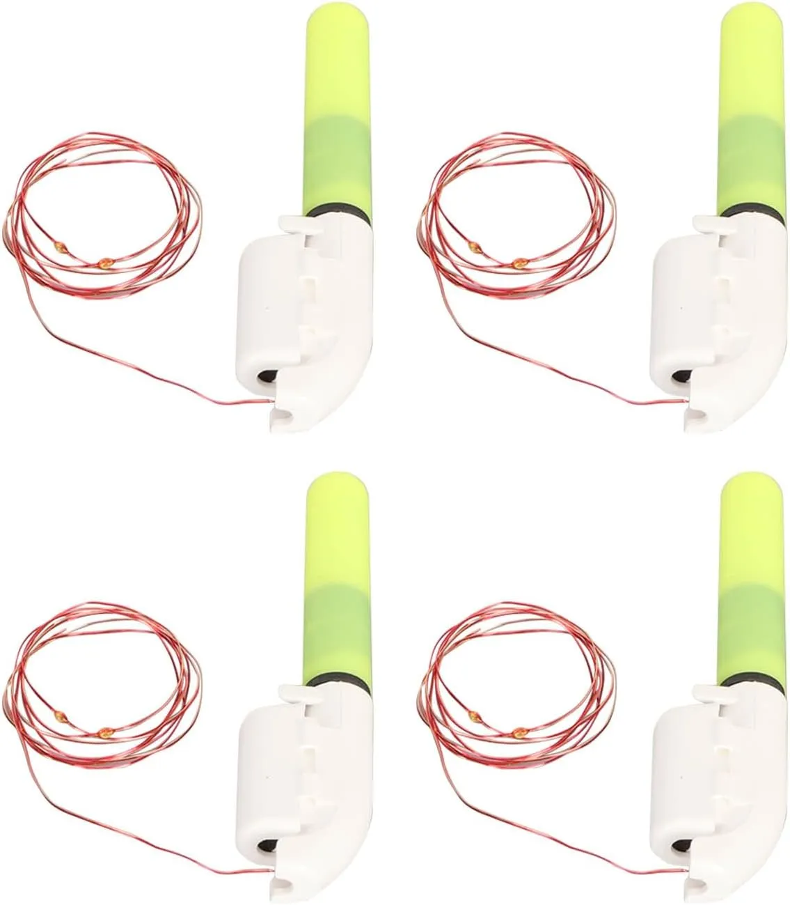 Prime Material LED Fishing Glow Sticks Night Fishing Bite Alarm Set of 4 Snap Design for ABS Copper Material (3 Lights)