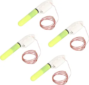 Prime Material LED Fishing Glow Sticks Night Fishing Bite Alarm Set of 4 Snap Design for ABS Copper Material (3 Lights)