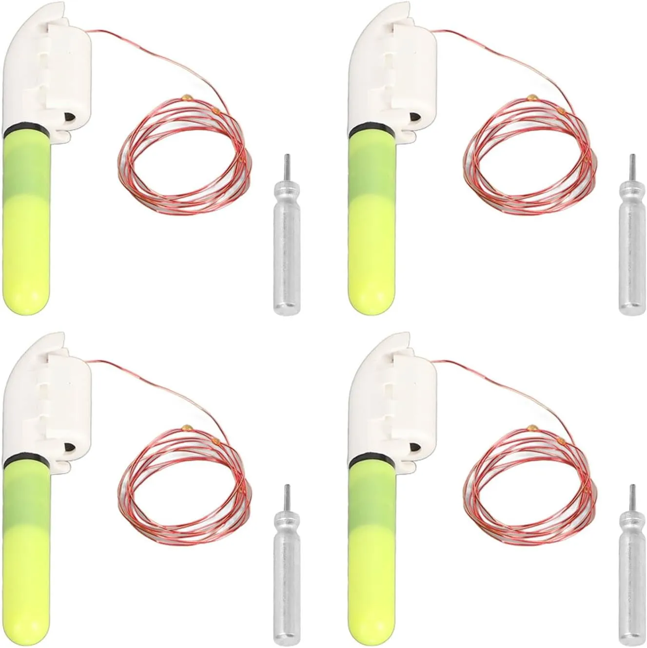 Prime Material LED Fishing Glow Sticks Night Fishing Bite Alarm Set of 4 Snap Design for ABS Copper Material (3 Lights)
