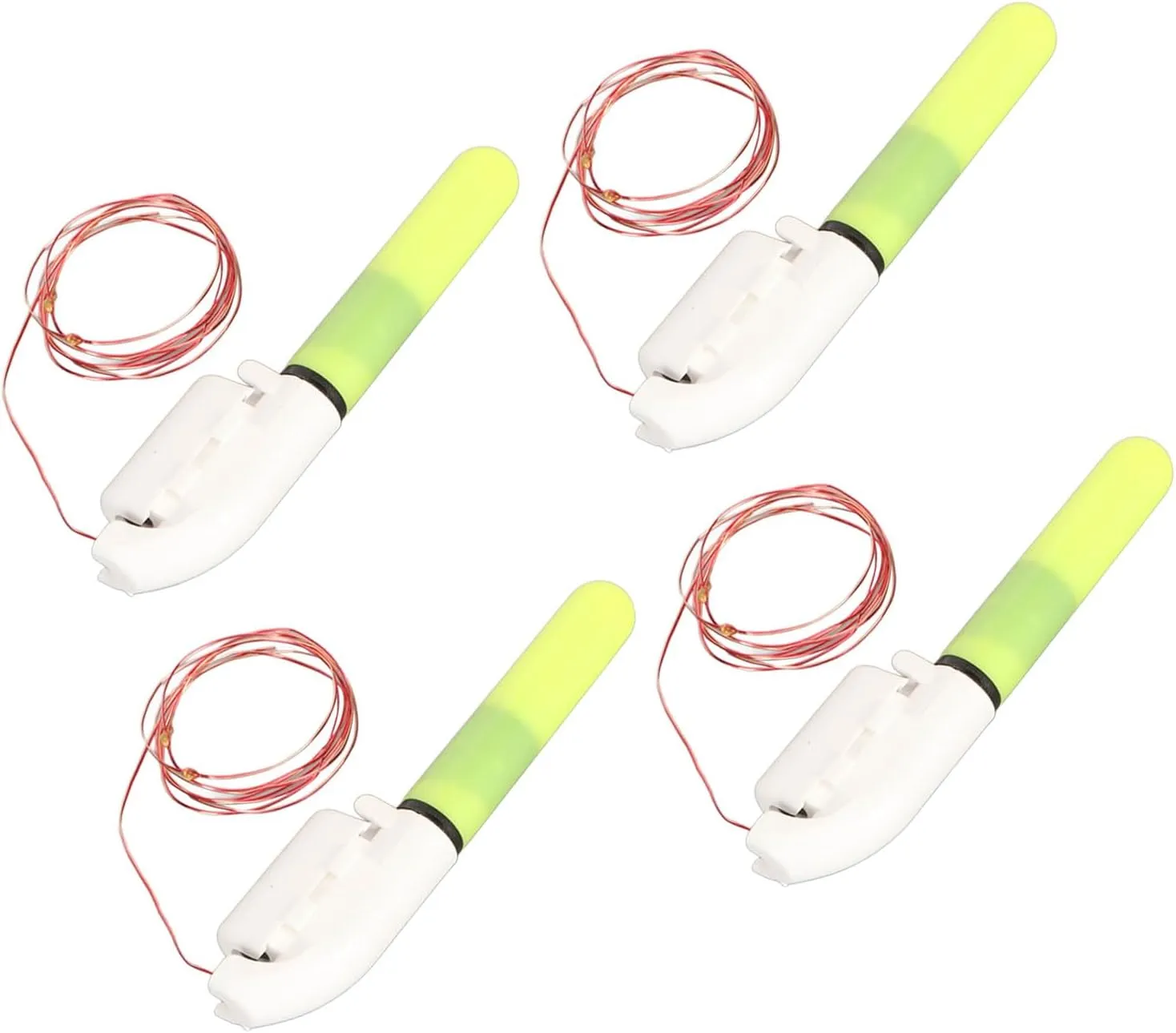 Prime Material LED Fishing Glow Sticks Night Fishing Bite Alarm Set of 4 Snap Design for ABS Copper Material (3 Lights)