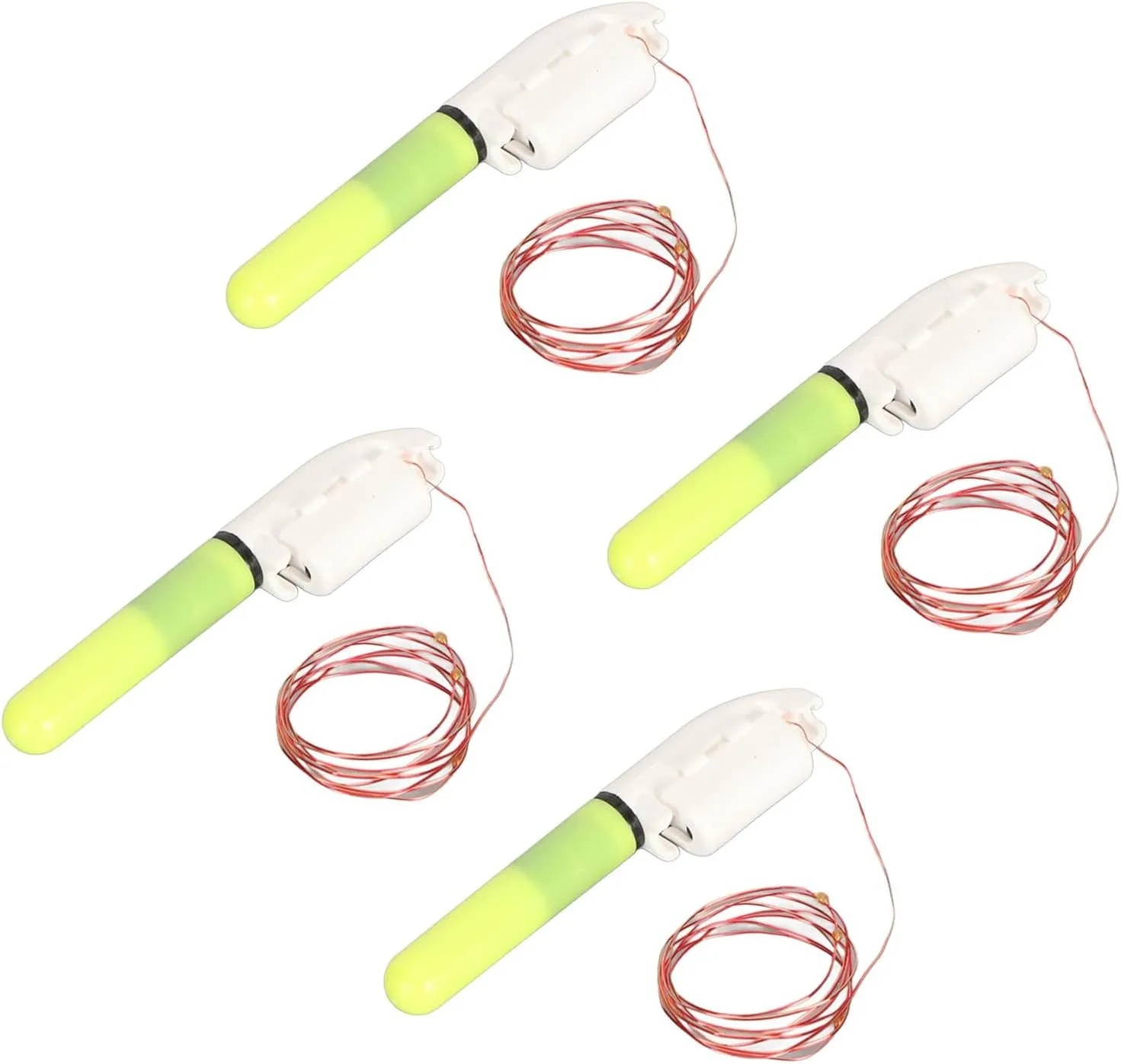 Prime Material LED Fishing Glow Sticks Night Fishing Bite Alarm Set of 4 Snap Design for ABS Copper Material (3 Lights)