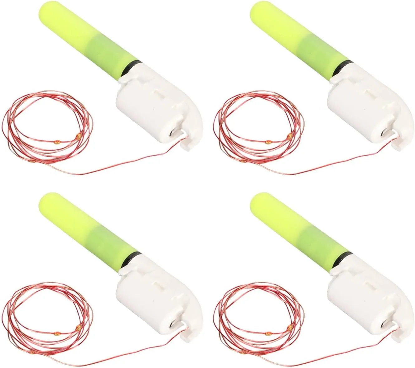 Prime Material LED Fishing Glow Sticks Night Fishing Bite Alarm Set of 4 Snap Design for ABS Copper Material (3 Lights)