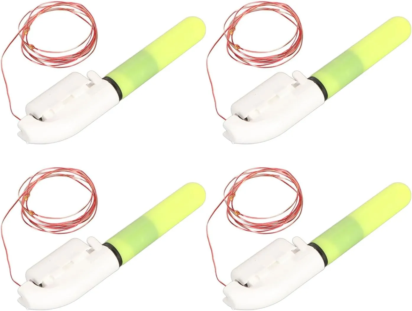 Prime Material LED Fishing Glow Sticks Night Fishing Bite Alarm Set of 4 Snap Design for ABS Copper Material (3 Lights)