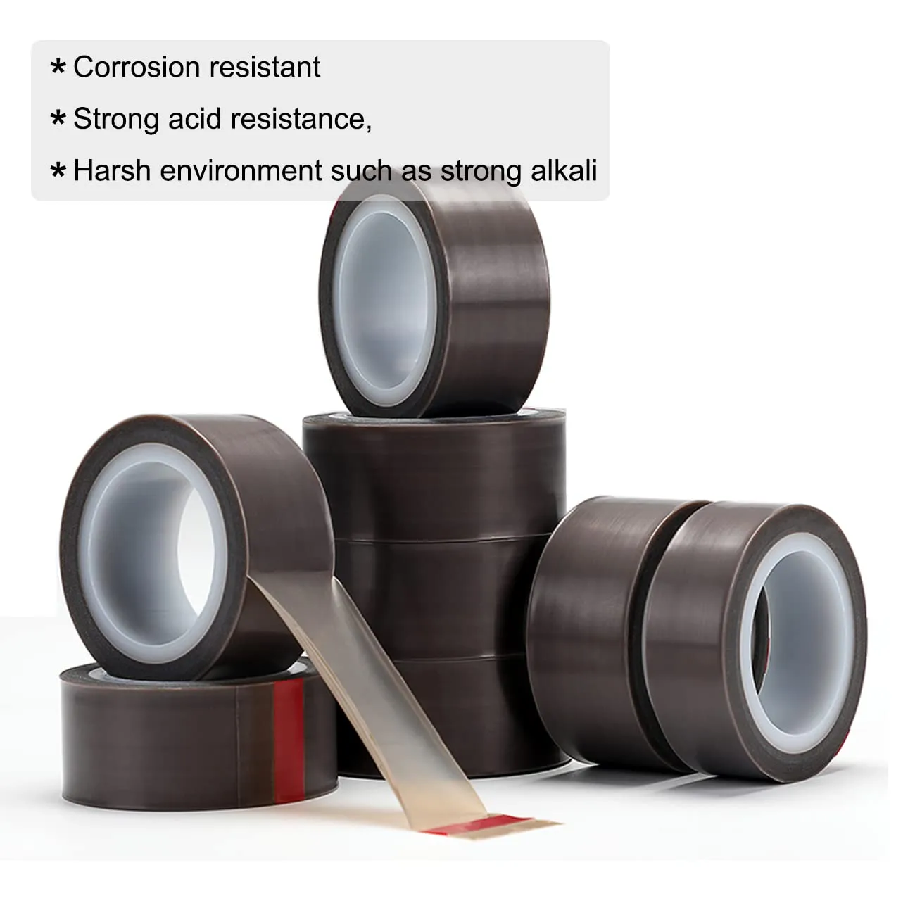 PTFE Tape, PTFE Film Tape Sheets with Single Side Silicone Adhesive, High Temperature Tape, 36 Yards (1 roll)