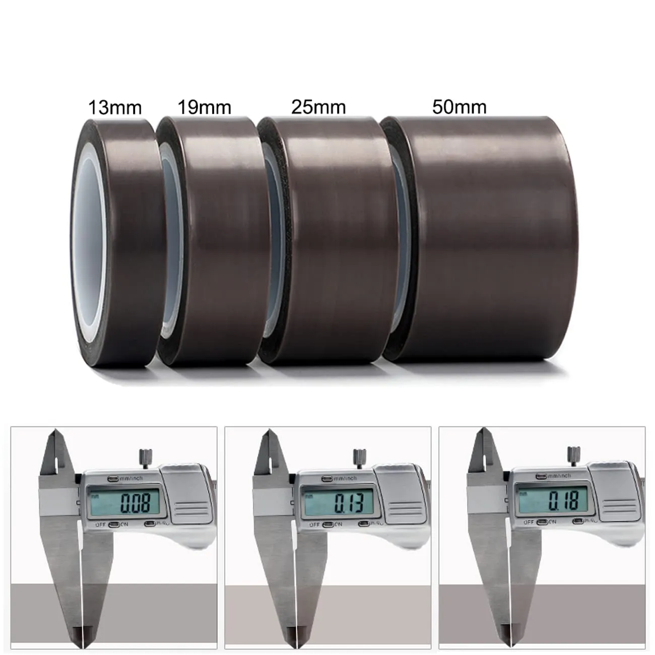 PTFE Tape, PTFE Film Tape Sheets with Single Side Silicone Adhesive, High Temperature Tape, 36 Yards (1 roll)