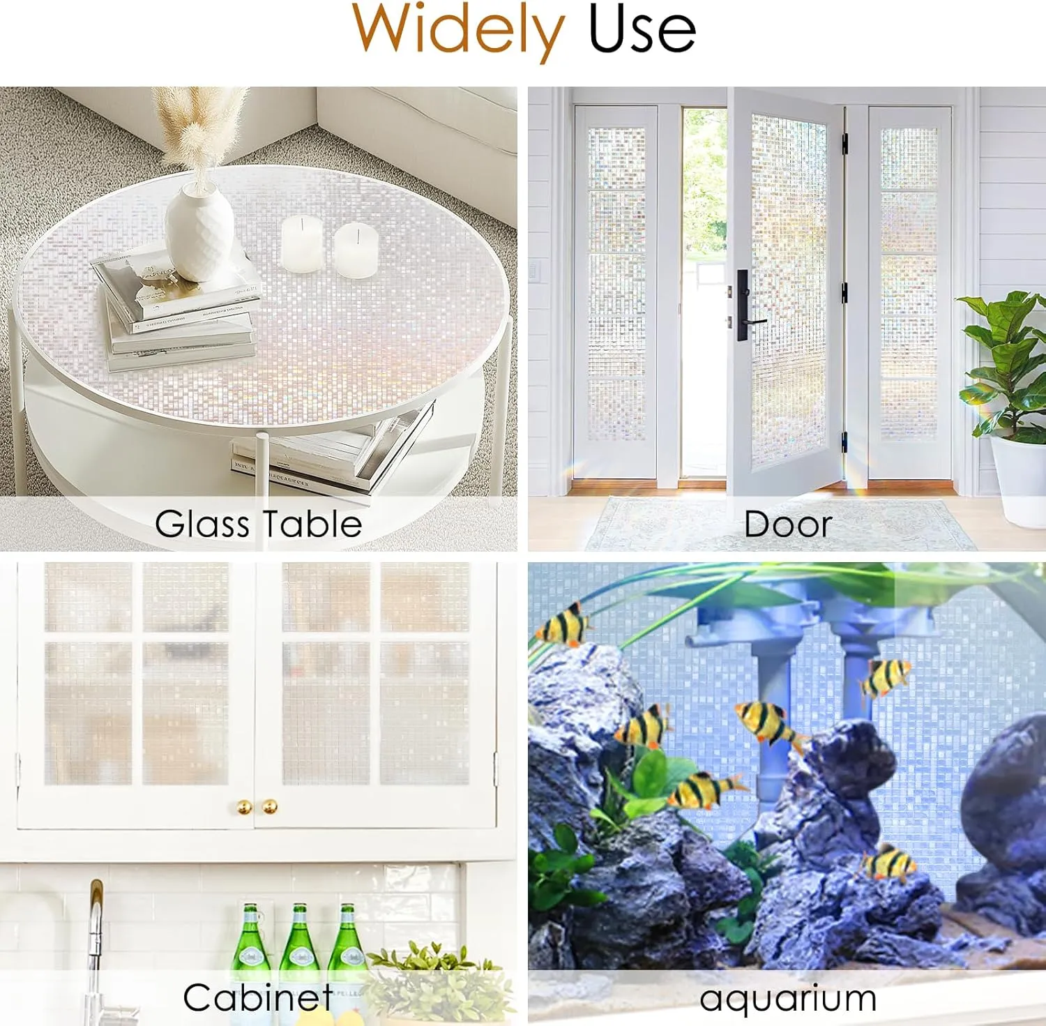 rabbitgoo Window Privacy Film Stained Glass Window Film, Mosaic Rainbow Decorative Glass Cling, Removable Static Cling Tint UV Blocking,Non-Adhesive Privacy Covering for Home, 35.4 x 78.5 inches