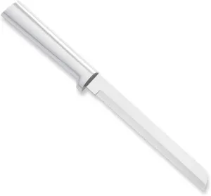 Rada Cutlery 6" Bread Knife (R136), Stainless Steel Hollow Ground Serrated Blade, Made in USA, Silver Handle