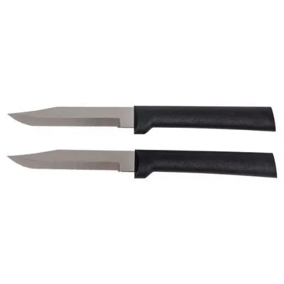 Rada Cutlery Regular Paring Knives, Serrated, Black Handle