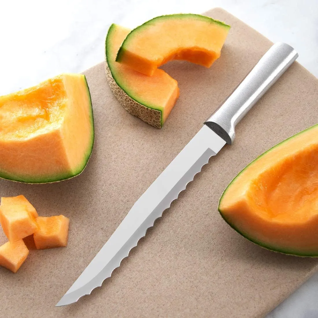 Rada Cutlery Serrated Slicer Knife, Made in USA, Silver Handle