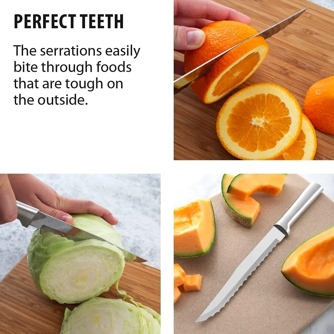 Rada Cutlery Serrated Slicer Knife, Made in USA, Silver Handle