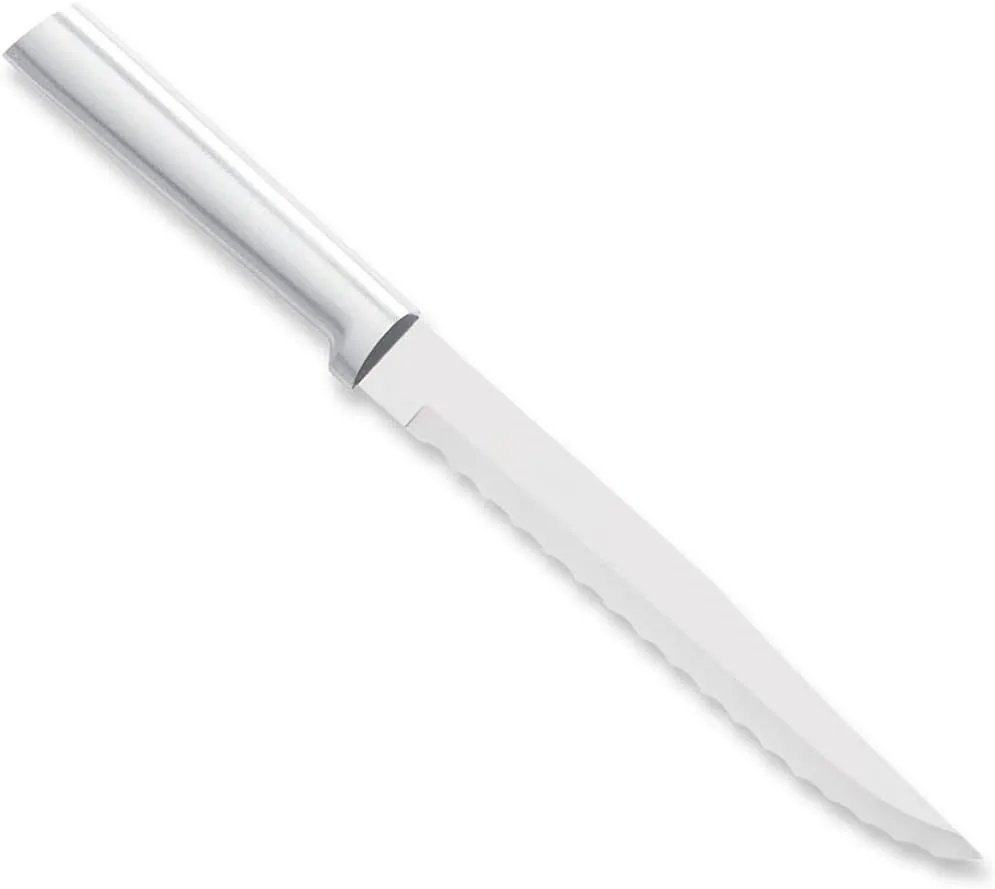 Rada Cutlery Serrated Slicer Knife, Made in USA, Silver Handle