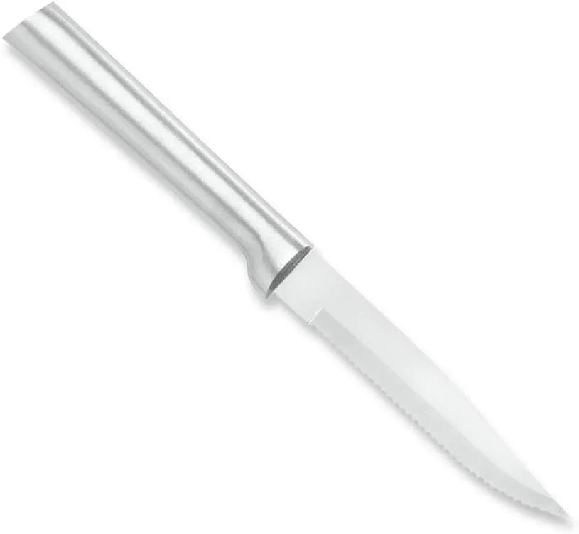 RADA Cutlery Serrated Steak Knife, Silver Handle, Pack of 2
