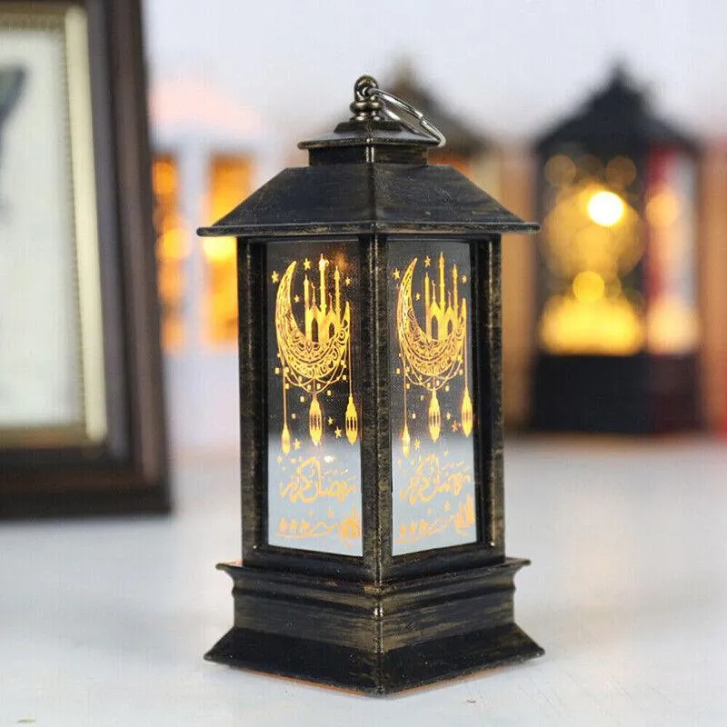 Ramadan Lantern Lamp Eid Mubarak Led Light Muslim Ornament Party Hanging Decor