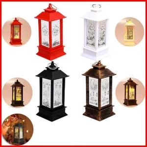 Ramadan Lantern Lamp Eid Mubarak Led Light Muslim Ornament Party Hanging Decor