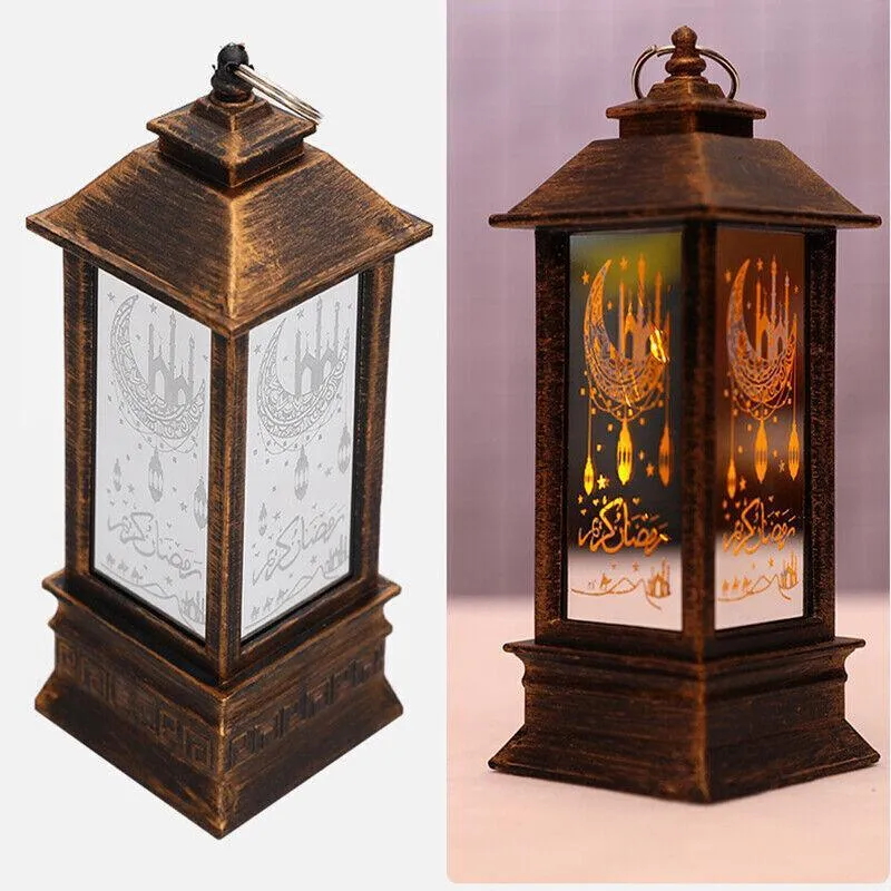 Ramadan Lantern Lamp Eid Mubarak Led Light Muslim Ornament Party Hanging Decor