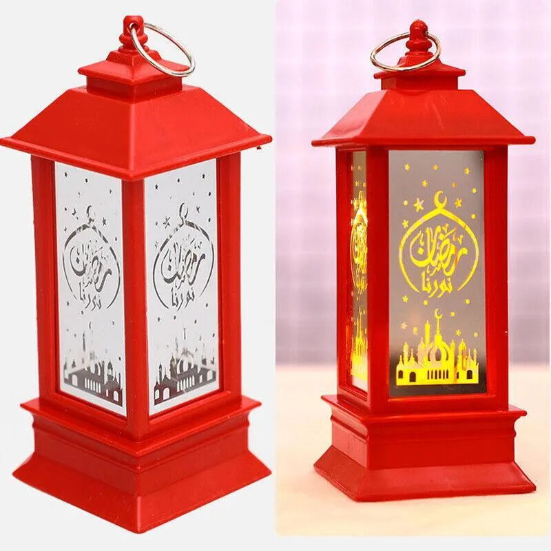 Ramadan Lantern Lamp Eid Mubarak Led Light Muslim Ornament Party Hanging Decor