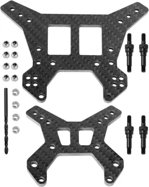 RC Carbon Fibre Front Rear Shock Towers & Shock Standoff Upgrades Part for 1/8 Typhon 6S BLX,Front & Rear Shock Towers w/Shock Standoff Hops Up