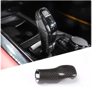 Real Carbon Fiber Gear Shifter Head Cover Fit for Toyot@ Supr@ GR A90 A91 MK5 2019-2024, Gear Shift Knob Cover Interior Gear Shifter Head Decoration Protection, Black