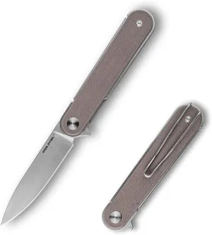 REALSTEEL IRIS Pocket Knife, Folding Knife, Flipper, Liner Lock, 2.99" 12C27 Steel Blade, Lightweight G10 Handle, 1.74oz, Deep-carry Pocket Clip, EDC Outdoor Indoor, Gifts for Men Women Camping Hiking Climbing Fishing (Coyote G10)