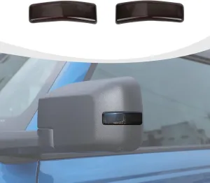 Rearview Mirror Turn Signal Lamp Light Cover Trim Compatible with 2021-2023 Ford Bronco Exterior Accessories 2-Door 4-Door, Smoked Black