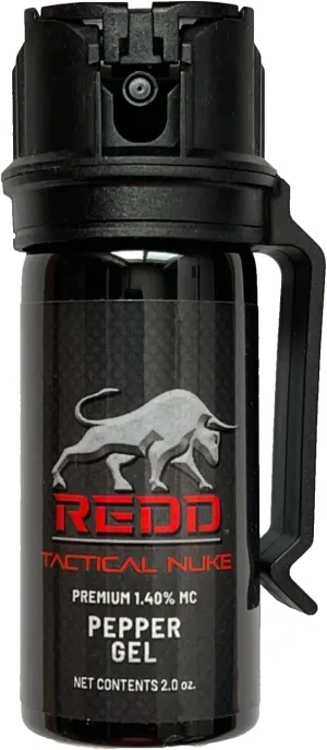 REDD Pepper Spray, Tactical Nuke - (1.40% MC) Maximum Strength Pepper Gel - (2 oz), with Belt Clip for Everyday Carry