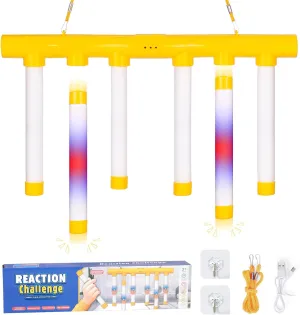 Reflex Drop Sticks Challenge Game, 2025 Hand Eye Coordination Training Toy, Hand Speed Challenge Game Reaction Game, Catching All Drop Sticks Game for Adults- 3 Adjustable Speed with Flashing Lights