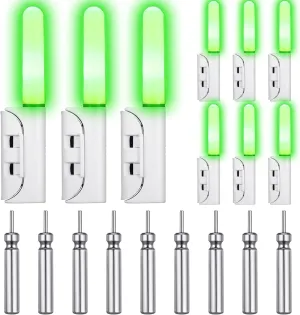 Retisee 9 Pcs 2.5 Inch Fishing Glow Sticks LED Fishing Pole Light Night Fish Strike Alert Glow Stick Bite Alarm Night Fish Rod Waterproof Luminous Rod