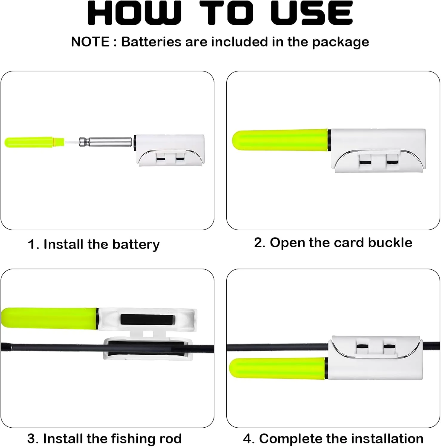Retisee 9 Pcs 2.5 Inch Fishing Glow Sticks LED Fishing Pole Light Night Fish Strike Alert Glow Stick Bite Alarm Night Fish Rod Waterproof Luminous Rod
