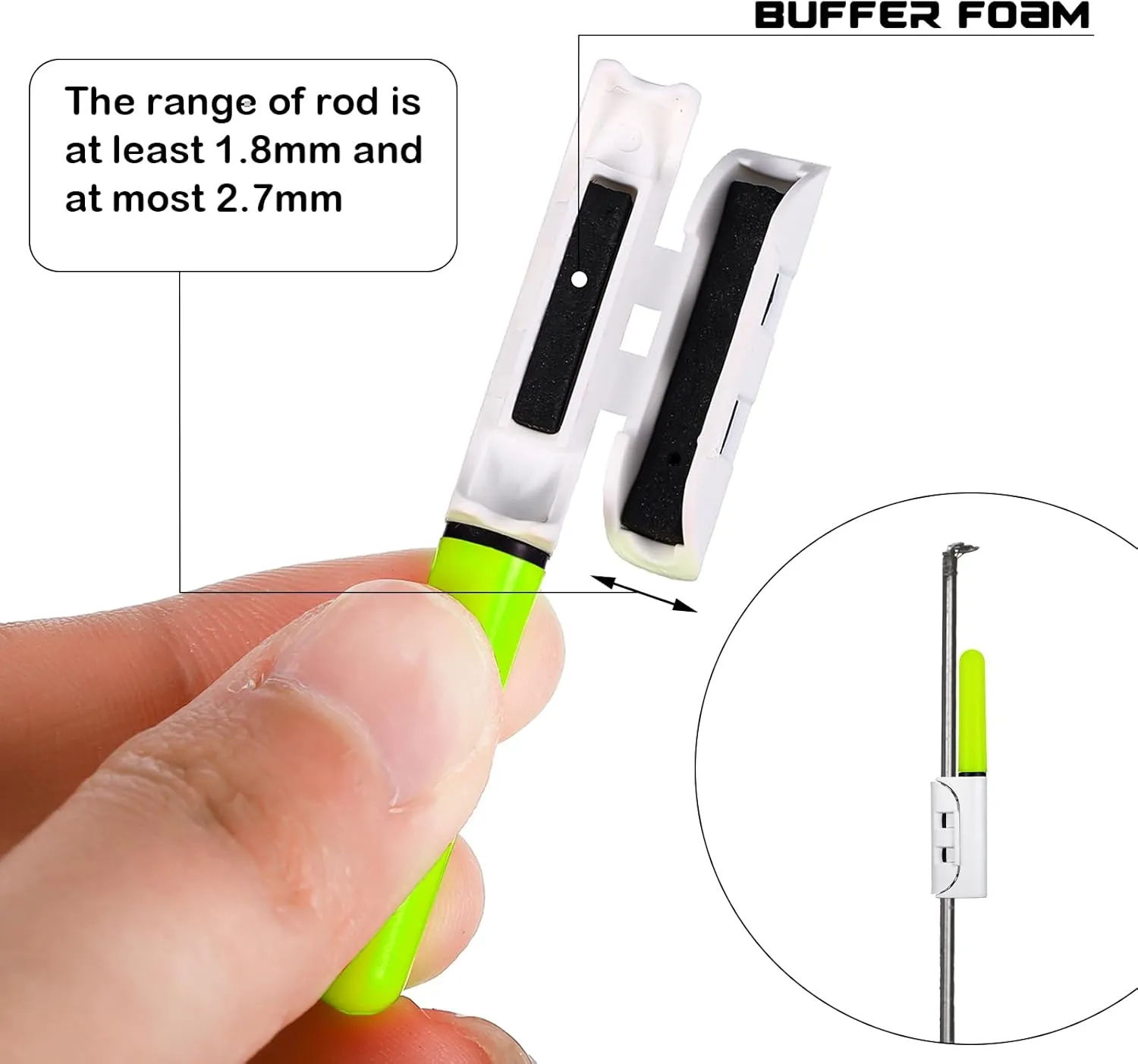 Retisee 9 Pcs 2.5 Inch Fishing Glow Sticks LED Fishing Pole Light Night Fish Strike Alert Glow Stick Bite Alarm Night Fish Rod Waterproof Luminous Rod