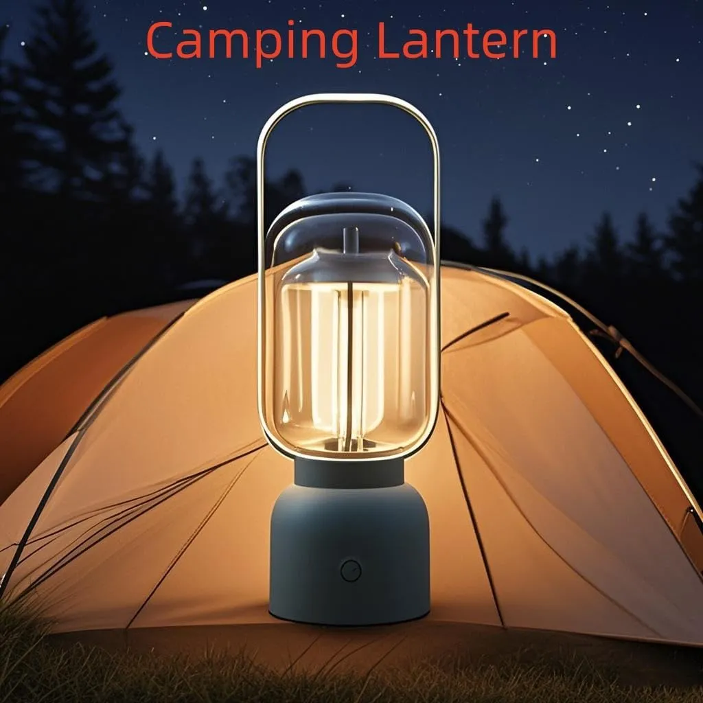 Retro Cordless Lantern Table Lamp, 40 Hours Long Lasting Dimming Night Light, Small Rechargeable Battery Operated Light for Cruise Nightstand Travel Camping Decoration Gift- Pink