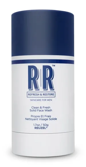REUZEL Clean and Fresh Solid Face Wash Stick, Locks in Hydration, Cleansing, Moisturizing, Vegan Formula, Sulfate and Paraben Free, Light Maculine Scent, 1.7 oz