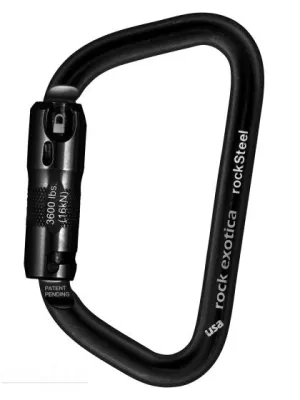 Rock Exotica M31TLN RockSteel Auto-Lock Carabiner, Black