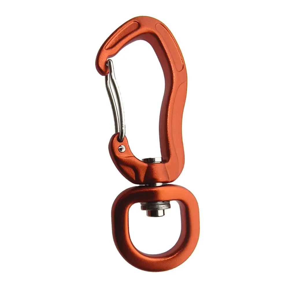 Rotating Climbing Carabiner - D-type Auto Locking Clip - Kite, Pet Leash, Hammock Buckle, Keychain, Rope Swivel