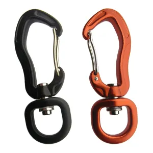 Rotating Climbing Carabiner - D-type Auto Locking Clip - Kite, Pet Leash, Hammock Buckle, Keychain, Rope Swivel