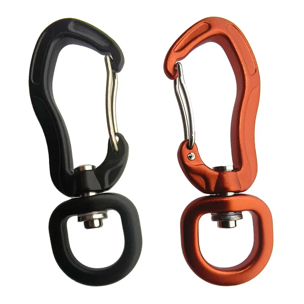 Rotating Climbing Carabiner - D-type Auto Locking Clip - Kite, Pet Leash, Hammock Buckle, Keychain, Rope Swivel