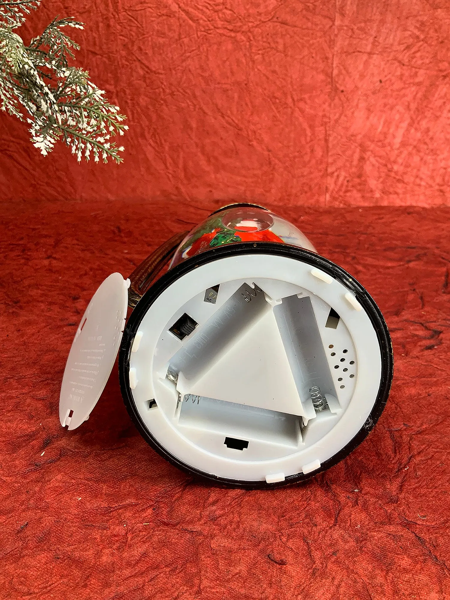 Santa with rotating gift  and Deer Musical Glitter Water Light, Christmas Snow Lantern