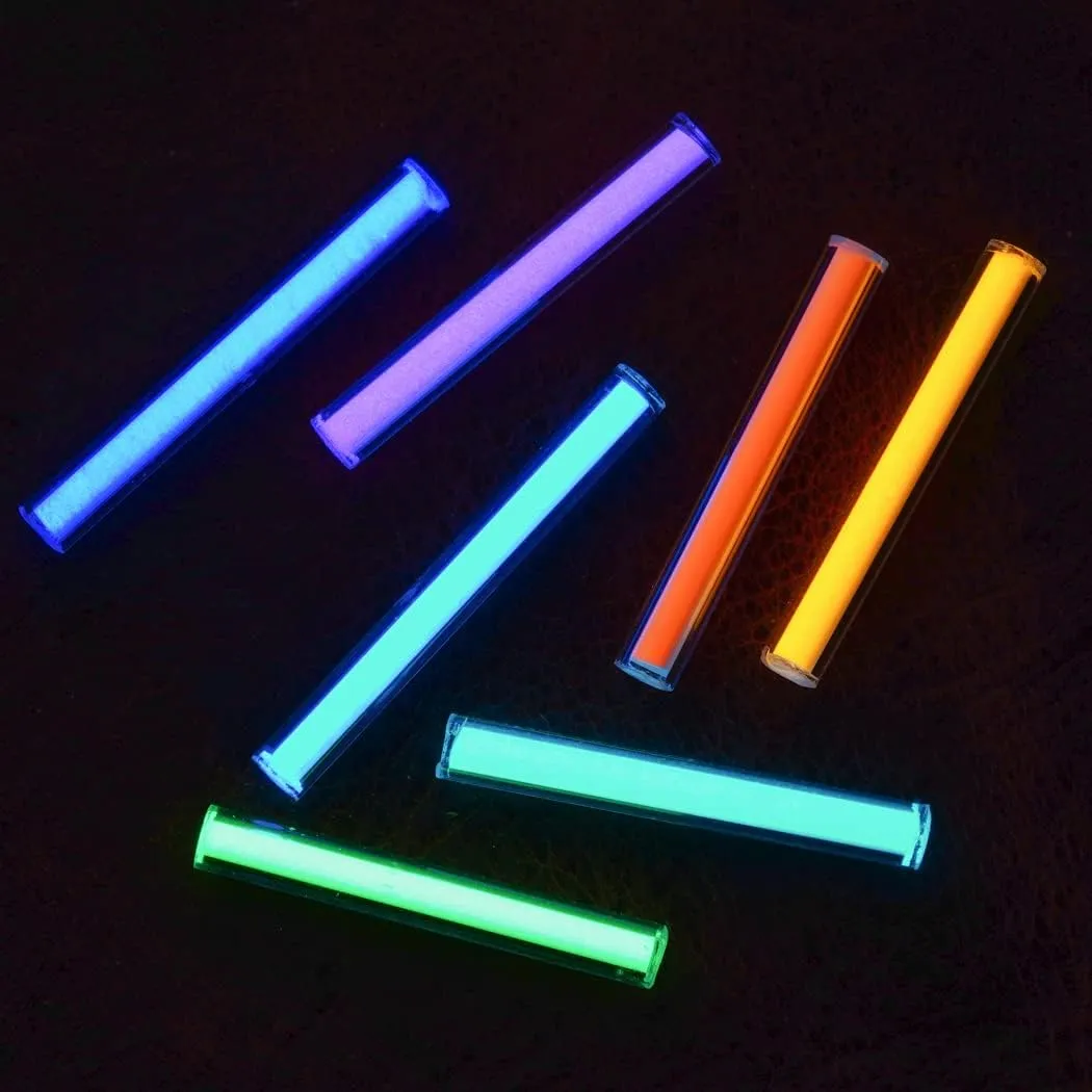 sayram 4pcs-Glass Luminous Tube, Rare Earth Luminous Stick, Glow Bar in The Dark Tril Vial Alternative, DIY for EDC Accessories Decoration